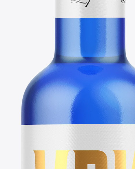 Blue Glass Vodka Bottle Mockup PSD #7