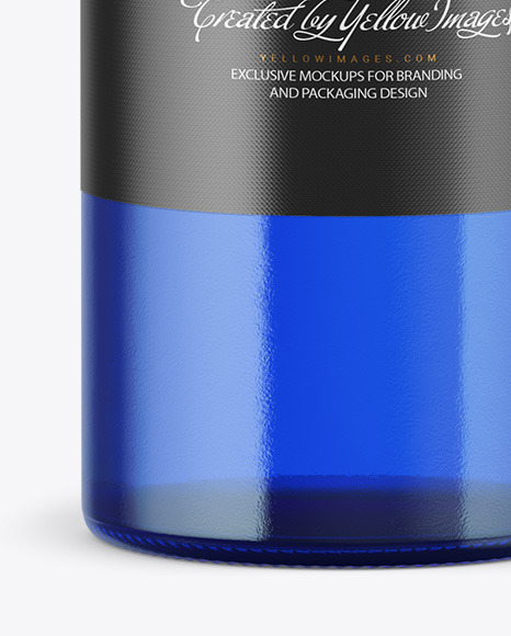 Blue Glass Vodka Bottle Mockup PSD #5