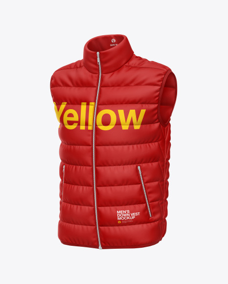 Download Matte Nylon Men S Down Vest Mockup In Apparel Mockups On Yellow Images Object Mockups