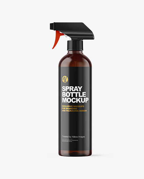 Amber Spray Bottle Mockup