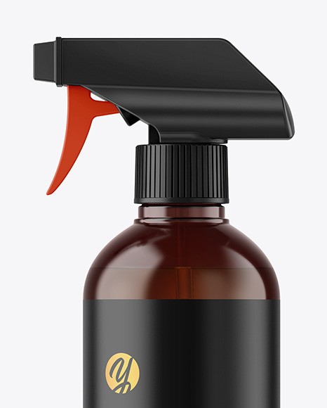 Amber Spray Bottle Mockup PSD #1