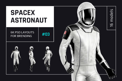 PSD Mockup 3D model SpaceX Astronaut #03