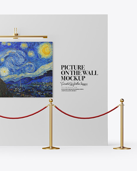 Canvas Picture on the Wall Mockup PSD #2