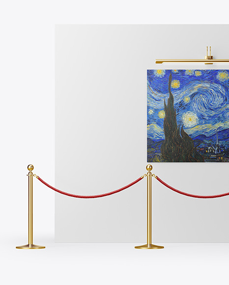 Canvas Picture on the Wall Mockup PSD #1