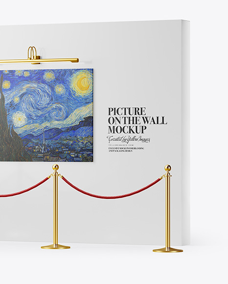 Canvas Picture on the Wall Mockup PSD #2