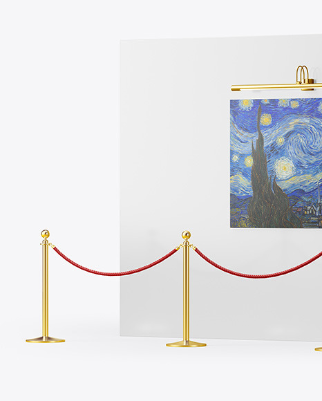 Canvas Picture on the Wall Mockup PSD #1