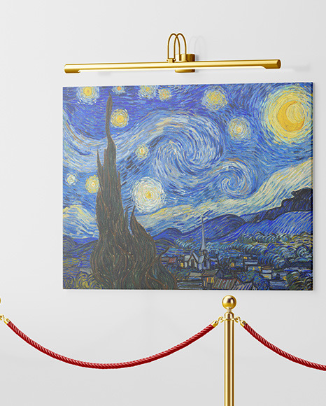 Canvas Picture on the Wall Mockup PSD #6