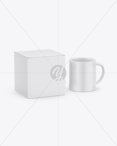 Paper Box W  Matte Mug Mockup PSD #1