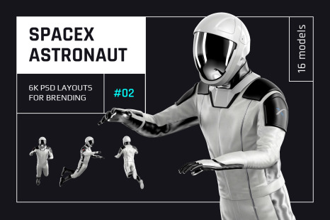 PSD Mockup 3D model SpaceX Astronaut #02