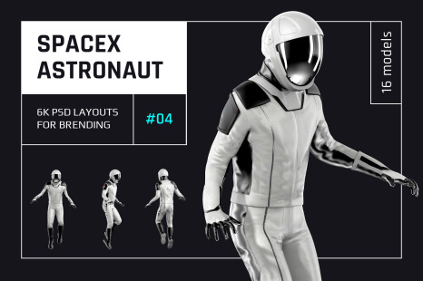 PSD Mockup 3D model SpaceX Astronaut #04