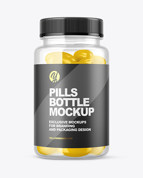 Clear Pills Bottle Mockup