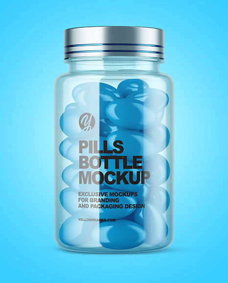 Clear Pills Bottle Mockup PSD #2