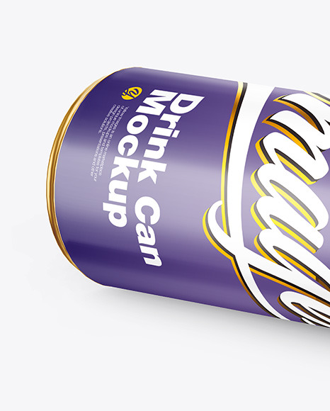 Metallic Drink Can w  Glossy Finish Mockup PSD #6