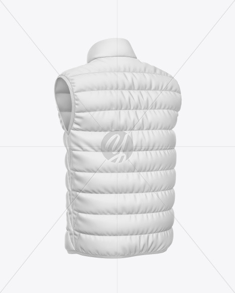 Matte Nylon Men S Down Vest Mockup In Apparel Mockups On Yellow Images Object Mockups