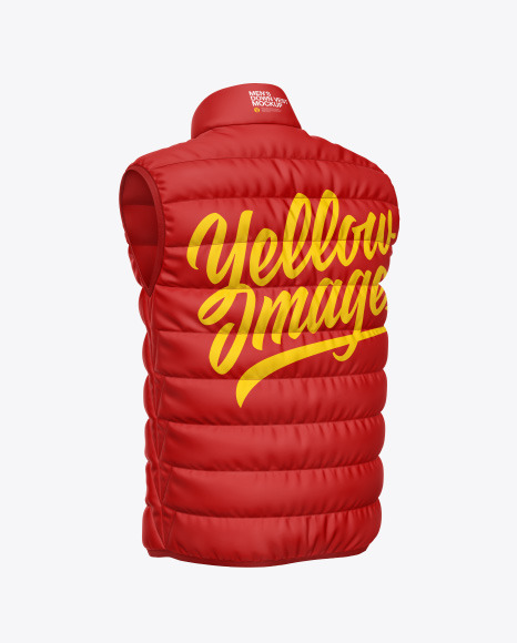 Download Matte Nylon Men S Down Vest Mockup In Apparel Mockups On Yellow Images Object Mockups