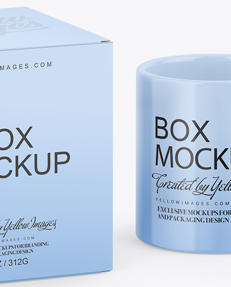 Paper Box W  Glossy Mug Mockup PSD #5