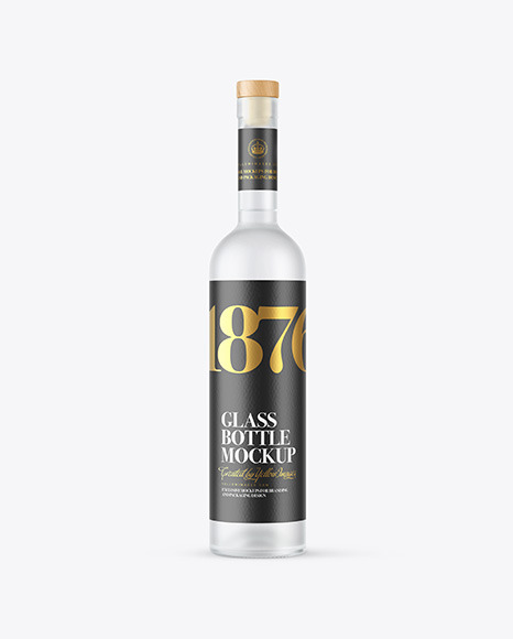 Frosted Glass Vodka Bottle Mockup PSD #2