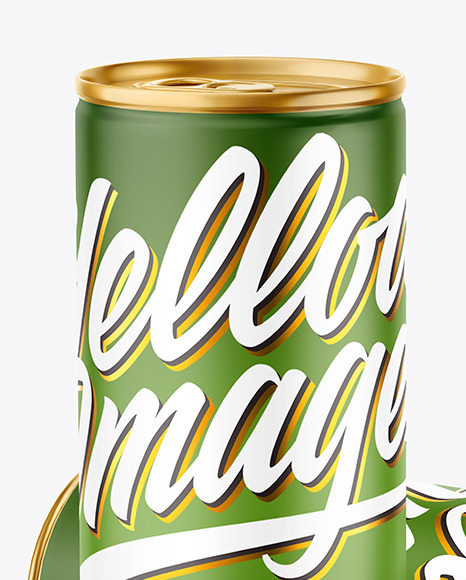Two Metallic Drink Cans w  Matte Finish Mockup PSD #6