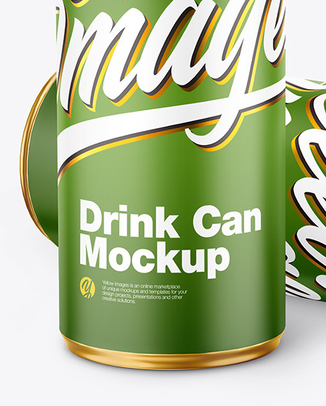 Download Two Metallic Drink Cans w/ Matte Finish Mockup Download ...