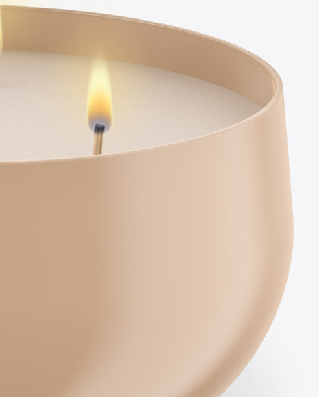 Glossy Candle w  Wooden Cap Mockup PSD #6