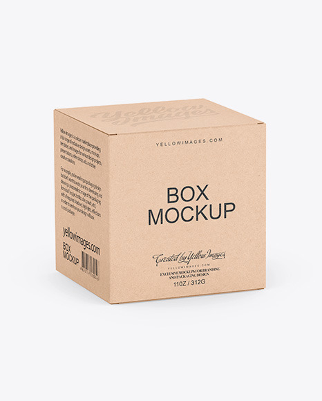 Download Kraft Box W Matte Mug Mockup In Box Mockups On Yellow Images Object Mockups