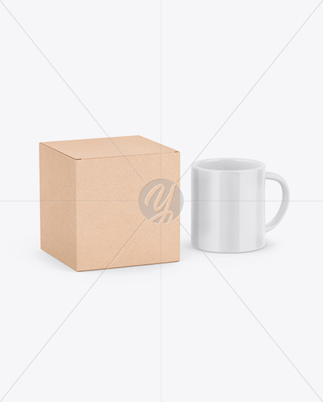 Kraft Box W  Glossy Mug Mockup PSD #1