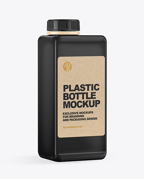 Plastic Rectangular Bottle Mockup PSD #2