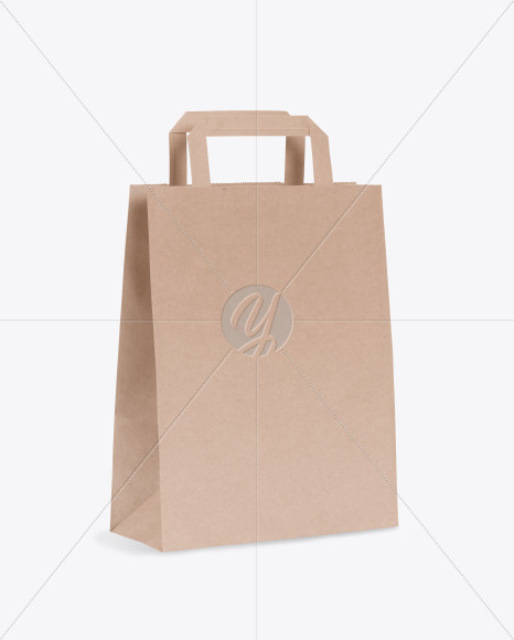 Download Paper Bag For Bottles Front View In Bag Sack Mockups On Yellow Images Object Mockups