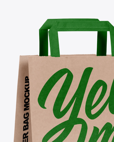 Kraft Paper Shopping Bag Mockup In Bag Sack Mockups On Yellow Images Object Mockups