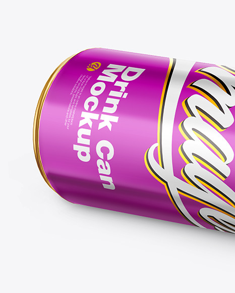 Download Glossy Metallic Drink Can Mockup in Can Mockups on Yellow Images Object Mockups