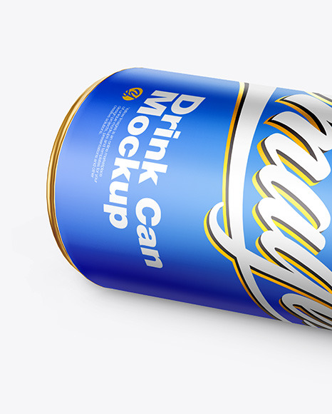 Matte Metallic Drink Can Mockup PSD #1