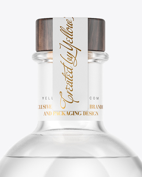 Clear Glass Vodka Bottle Mockup PSD #6