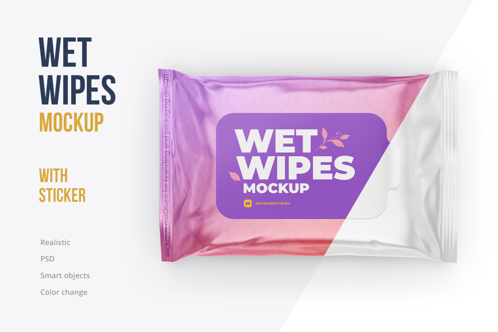 Download Wet Wipes With Sticker Mockup Top View In Packaging Mockups On Yellow Images Creative Store