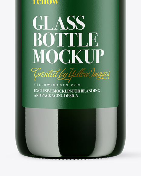 Green Glass Bottle Mockup PSD #7