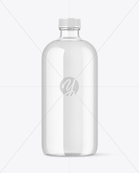 Clear Glass Bottle Mockup PSD #1