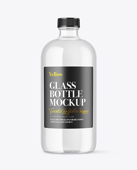 Clear Glass Bottle Mockup PSD #2