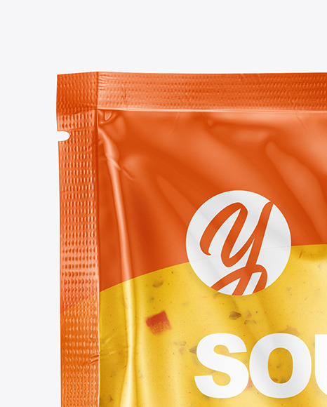 Download Soup Mix Package Mockup In Sachet Mockups On Yellow Images Object Mockups