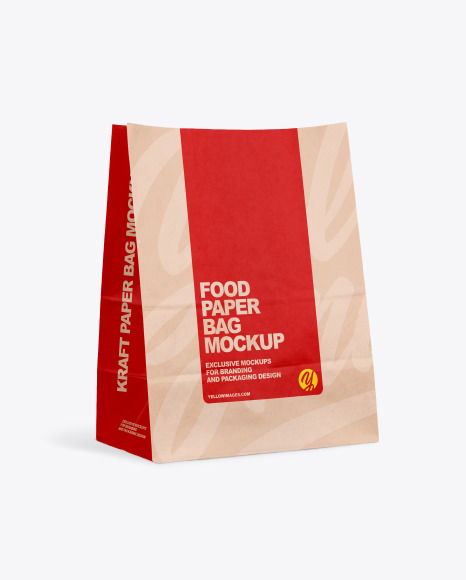 Download Kraft Paper Food Bag Mockup In Bag Sack Mockups On Yellow Images Object Mockups