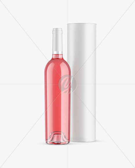 Download Clear Glass Rose Wine Bottle Mockup In Bottle Mockups On Yellow Images Object Mockups