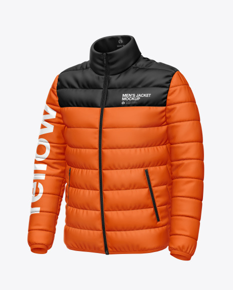 Download Matte Nylon Men S Down Jacket Mockup In Apparel Mockups On Yellow Images Object Mockups