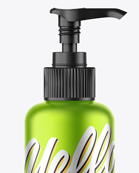 Matte Metallic Bottle w  Open Pump Mockup PSD #2