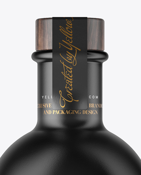 Ceramic Bottle with Wooden Cap Mockup PSD #6