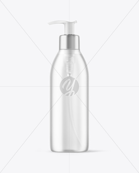 Download Frosted Cosmetic Bottle with Pump Mockup Free Mockups