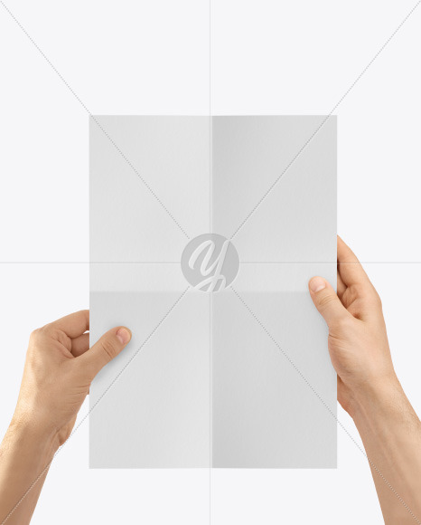 Free A4 Poster in a Hand Mockup PSD Mockups