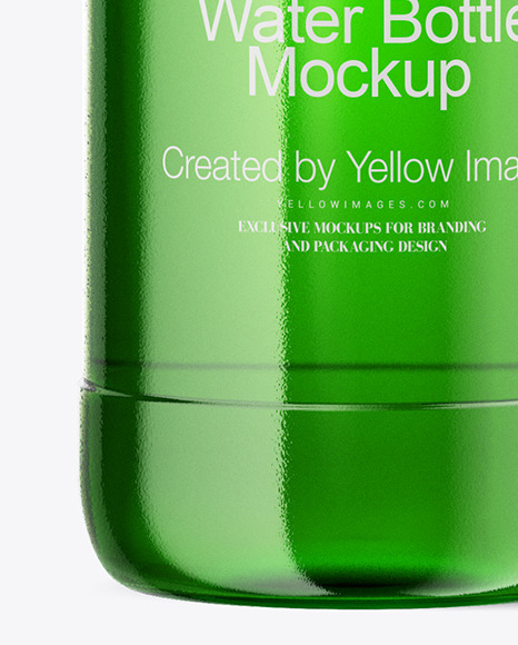 Download 500ml Green Glass Water Bottle Mockup In Bottle Mockups On Yellow Images Object Mockups