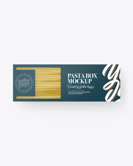 Download Box With Spaghetti Mockup In Box Mockups On Yellow Images Object Mockups