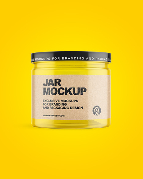 Download Clear Empty Jar Mockup In Jar Mockups On Yellow Images Object Mockups