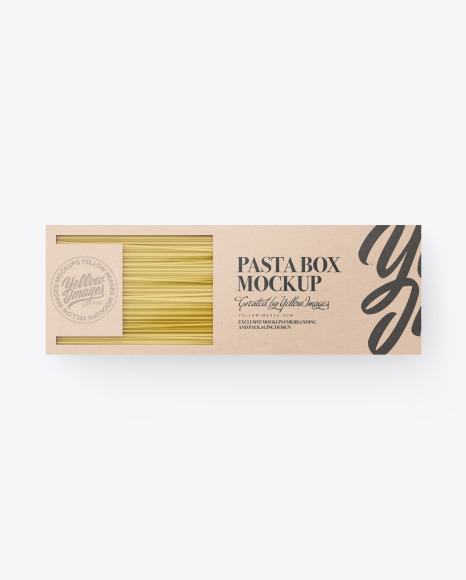 Kraft Box with Spaghetti Mockup