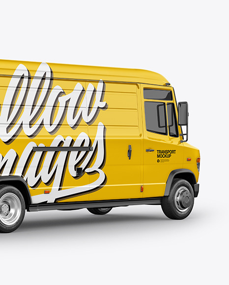 Download Panel Van Mockup - Back Half Side View in Vehicle Mockups on Yellow Images Object Mockups