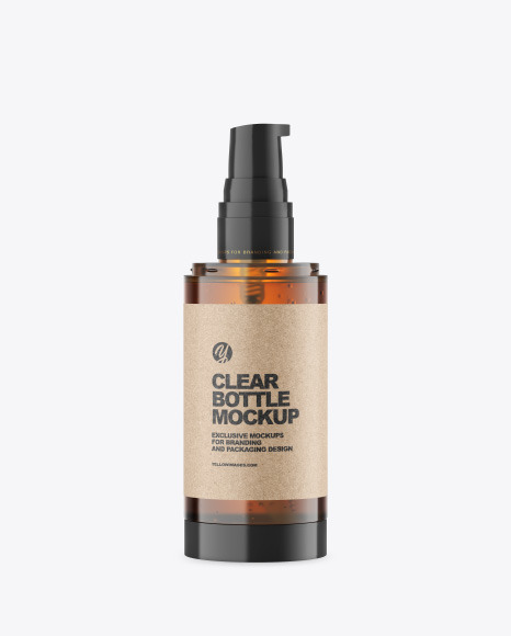 Amber Cosmetic Bottle Mockup PSD #2